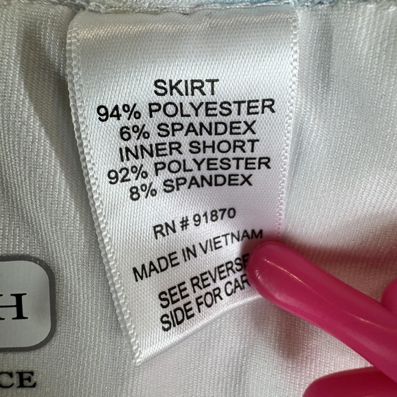 Pebble Beach Skort Womens Large White Blue Yellow Stripe‎ Dry-Luxe Golf Pull-On - Picture 5 of 10